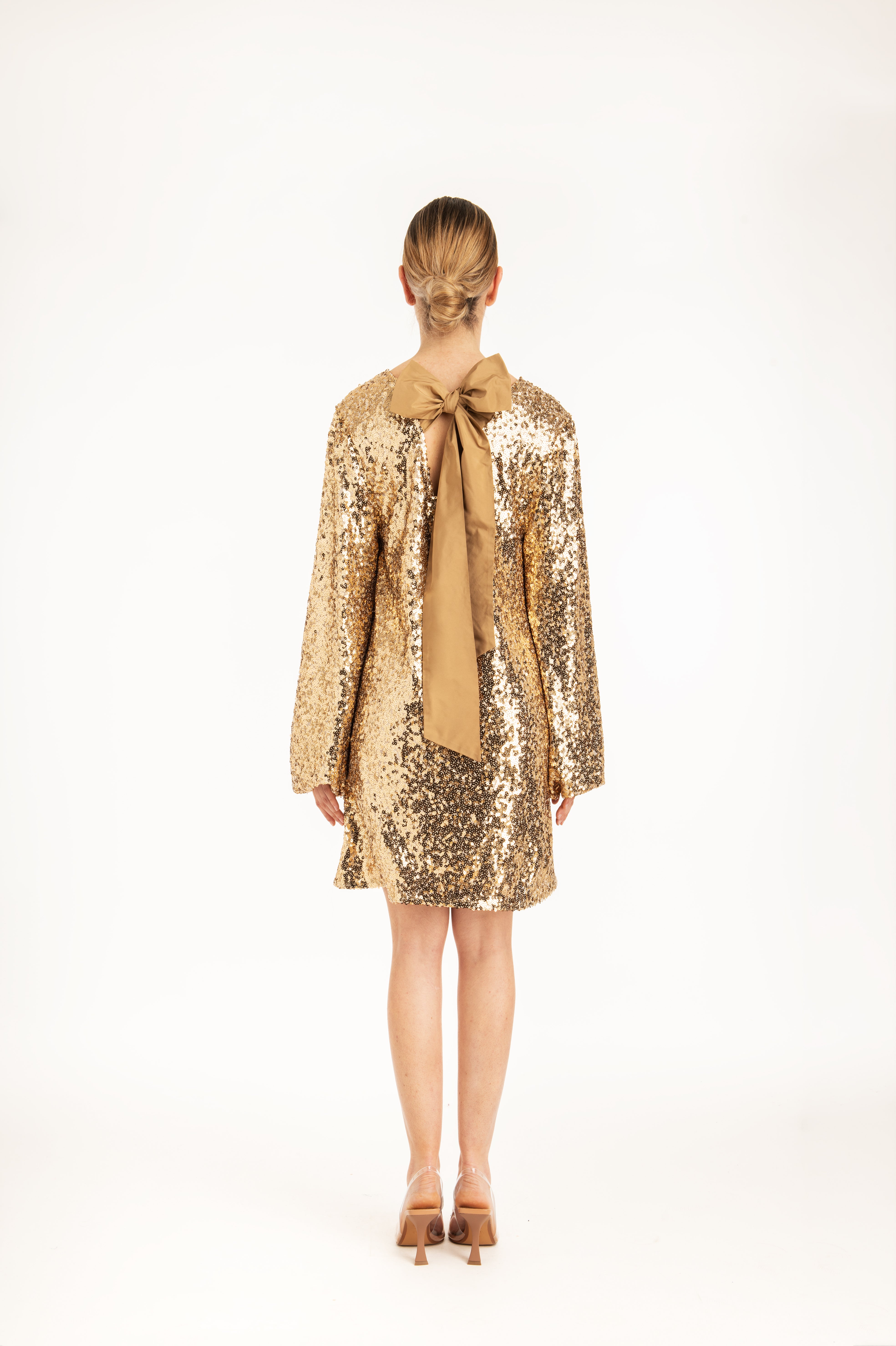 Abito paillettes dorate per feste